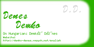denes demko business card
